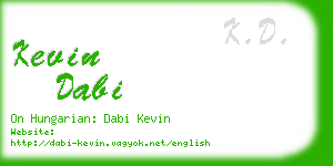 kevin dabi business card